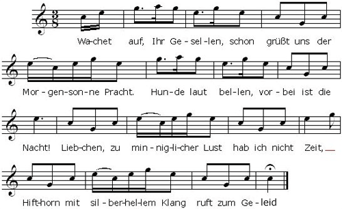 Hohes Wecken - Noten