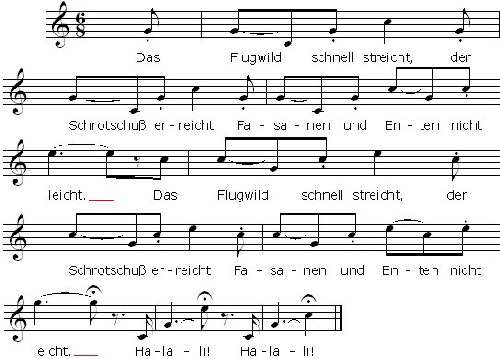 Flugwild tot Noten